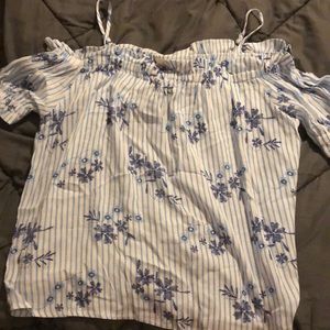 Blue off the shoulder top